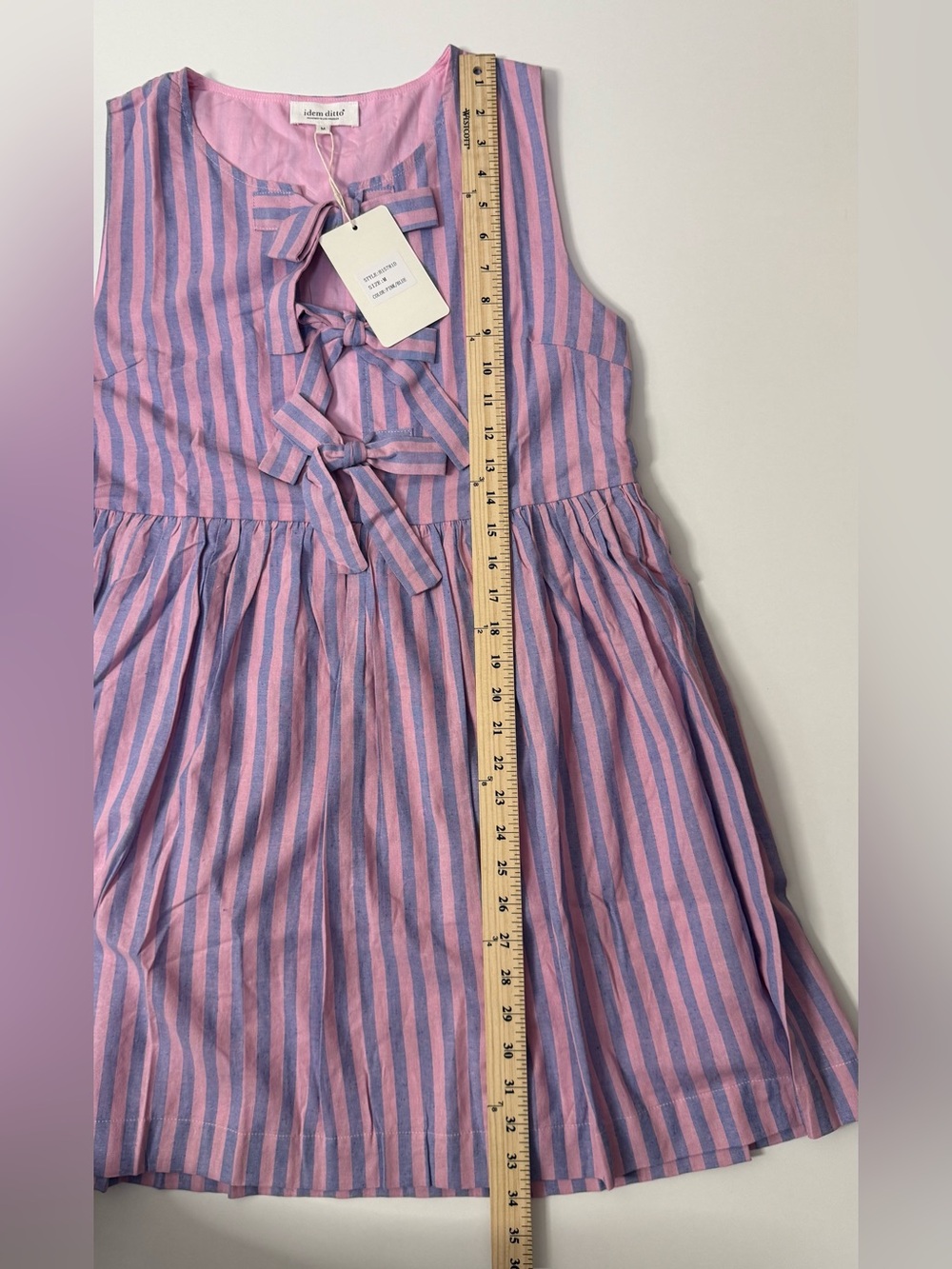 NWT Striped Mini Dress with Bow Detail - Picture 15 of 15